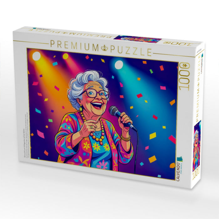 Oma wird zum Schlagerstar auf der Bühne - CALVENDO Foto-Puzzle'