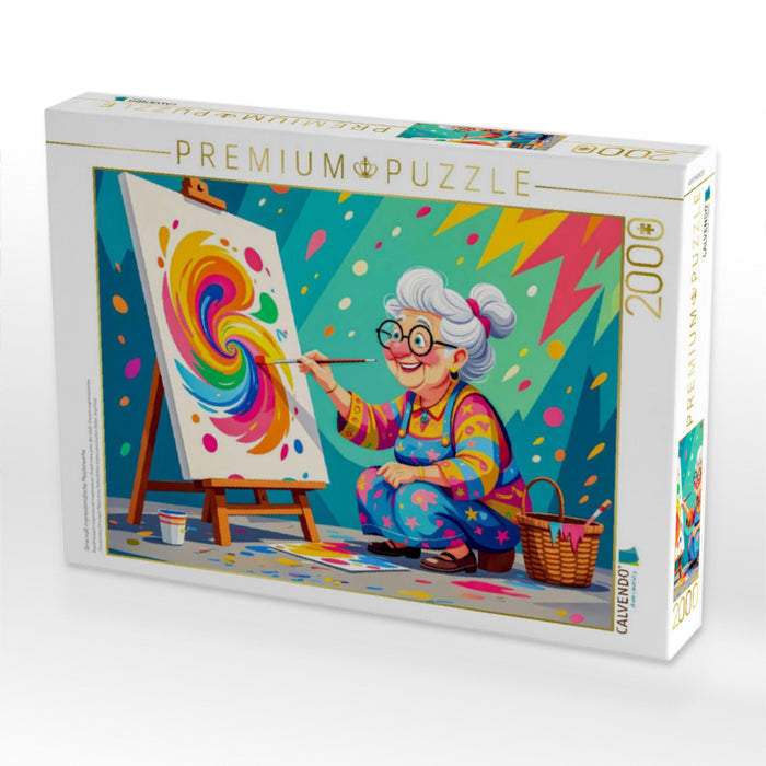 Oma malt impressionistische Meisterwerke - CALVENDO Foto-Puzzle'