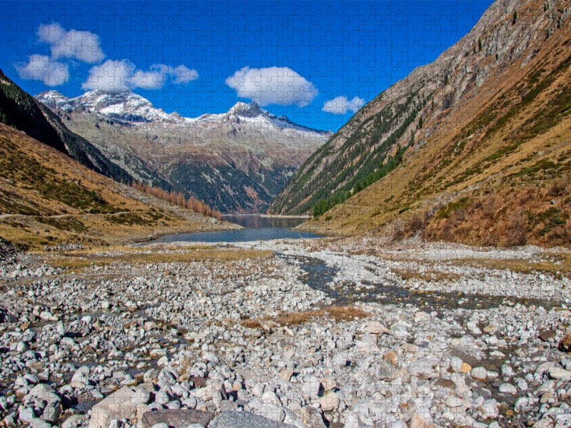 Schöner Ausblick auf den Olperer vom Schlegeisbach - CALVENDO Foto-Puzzle'
