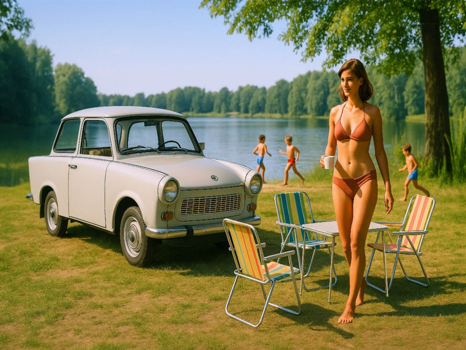 Geheime Badestellen im Wald mit Trabant 601 - CALVENDO Foto-Puzzle'