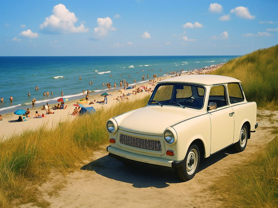 Nach vielen Stunden Fahrt an der Ostsee - Trabant 601 - CALVENDO Foto-Puzzle'