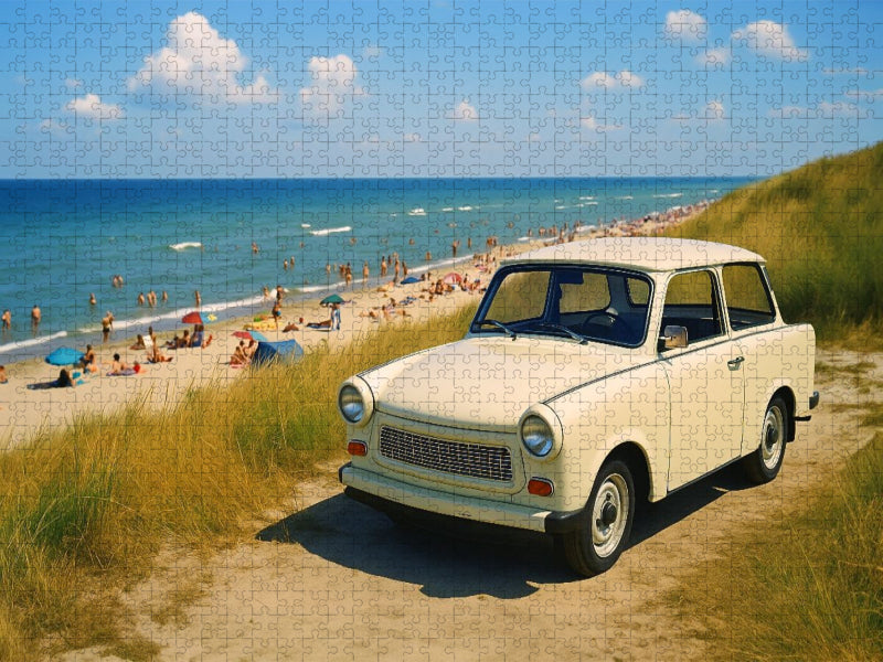 Nach vielen Stunden Fahrt an der Ostsee - Trabant 601 - CALVENDO Foto-Puzzle'
