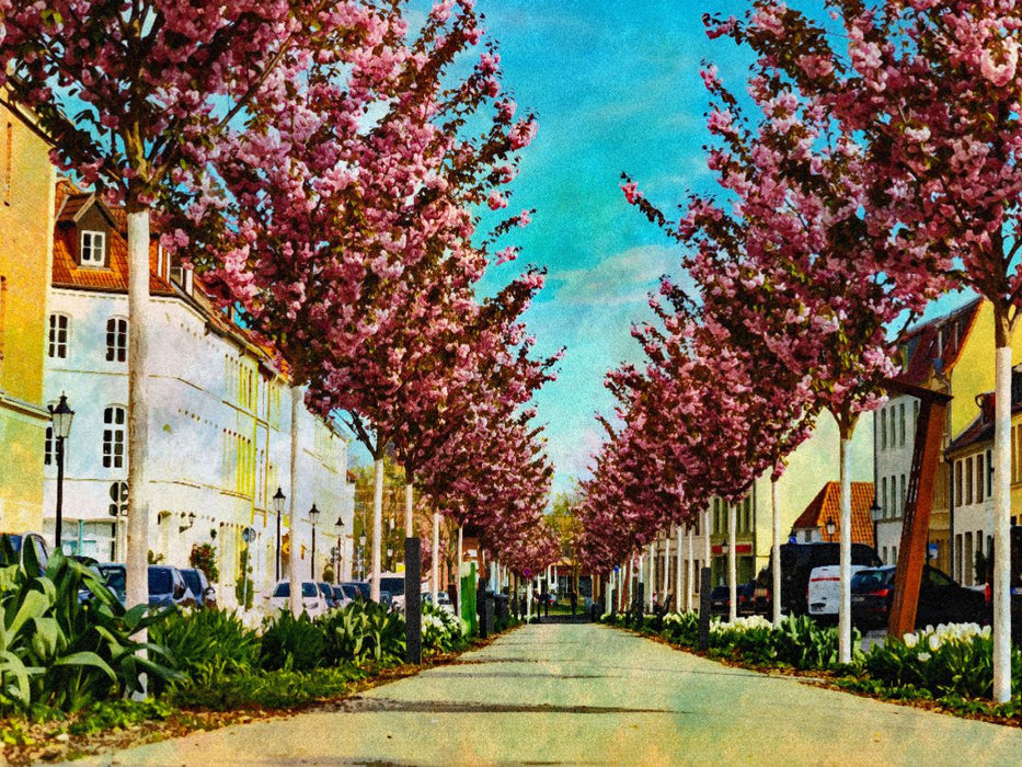 Japanische Zierkirschen in Aquarellfarben - CALVENDO Foto-Puzzle'