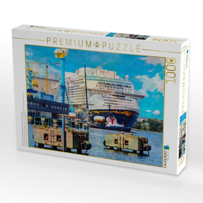 Das Wismarer Technologiezentrum und der Werfthafen - CALVENDO Foto-Puzzle'