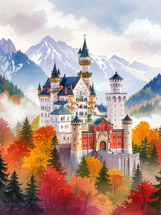 Schloss Neuschwanstein – Märchenhaftes Königsschloss - CALVENDO Foto-Puzzle'