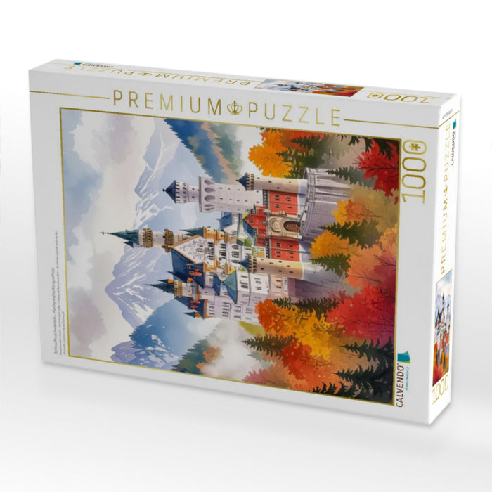 Schloss Neuschwanstein – Märchenhaftes Königsschloss - CALVENDO Foto-Puzzle'