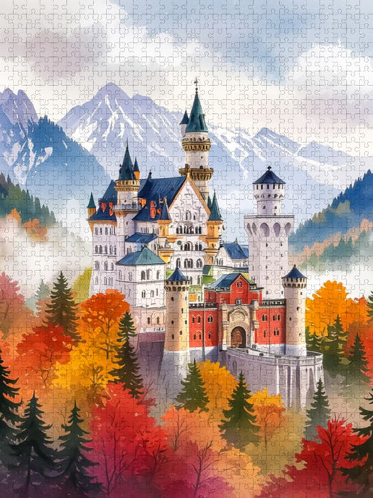 Schloss Neuschwanstein – Märchenhaftes Königsschloss - CALVENDO Foto-Puzzle'
