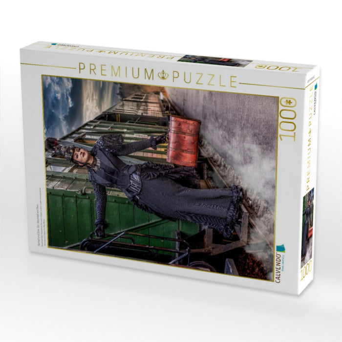 Dampf und Diva: Der Abschied am Gleis - CALVENDO Foto-Puzzle'