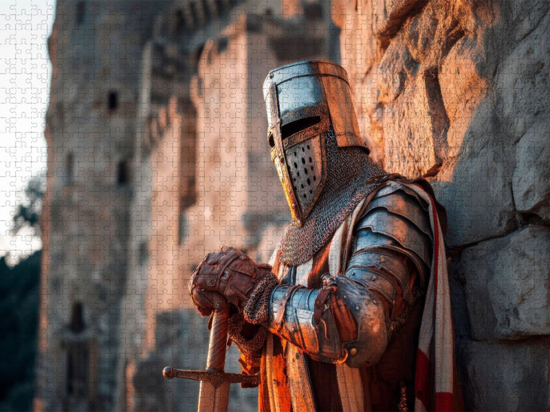 Der stille Beschützer im Schatten der Burg - CALVENDO Foto-Puzzle'