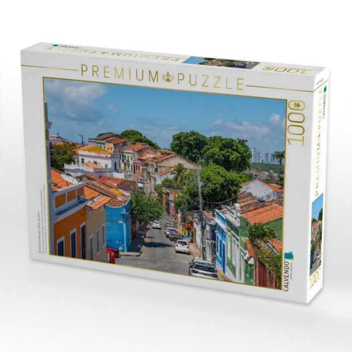 Bunte Kolonialhäuser, Olinda, Brasilien - CALVENDO Foto-Puzzle'