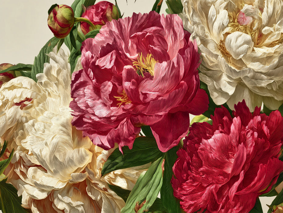 Üppige Pfingstrosen, Sinnbild für Fülle und Anmut - CALVENDO Foto-Puzzle'