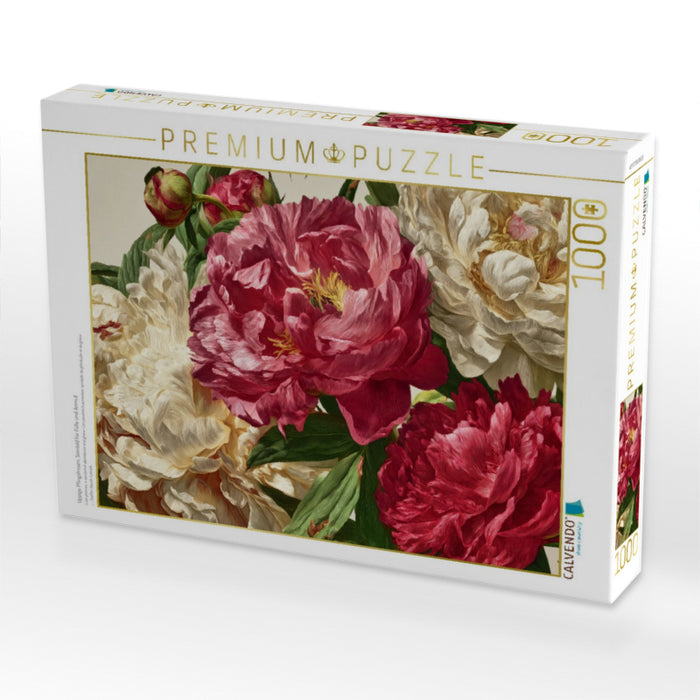 Üppige Pfingstrosen, Sinnbild für Fülle und Anmut - CALVENDO Foto-Puzzle'