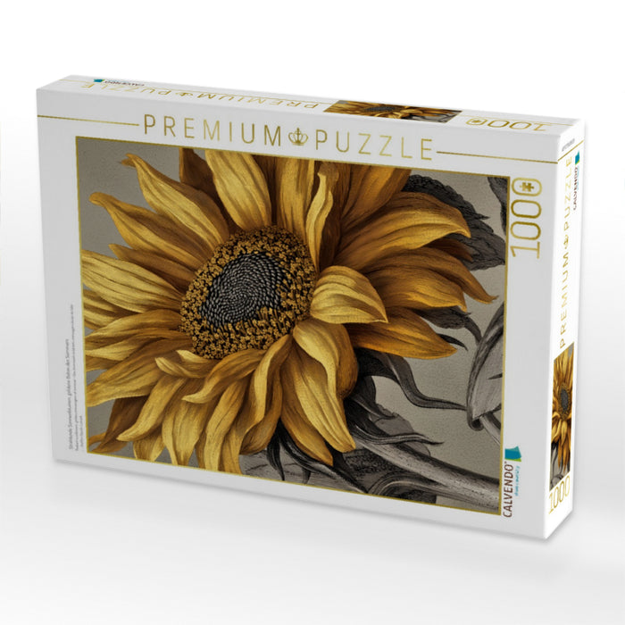 Strahlende Sonnenblumen, goldene Boten des Sommers - CALVENDO Foto-Puzzle'