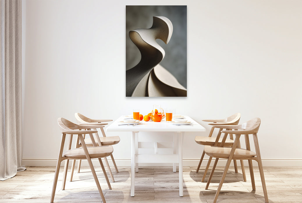 Premium Textil-Leinwand Skulpturale Rundungen, in sanfter Vollendung