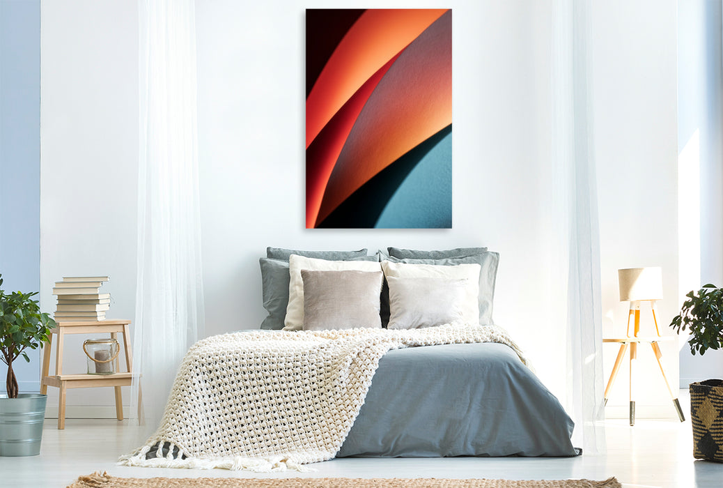 Premium Textil-Leinwand Linien, die Bewegung und Ruhe zugleich tragen