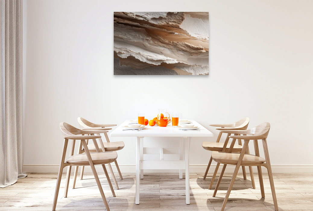 Premium Textil-Leinwand Struktur und Fläche, moderne Kunst in Sandfarben