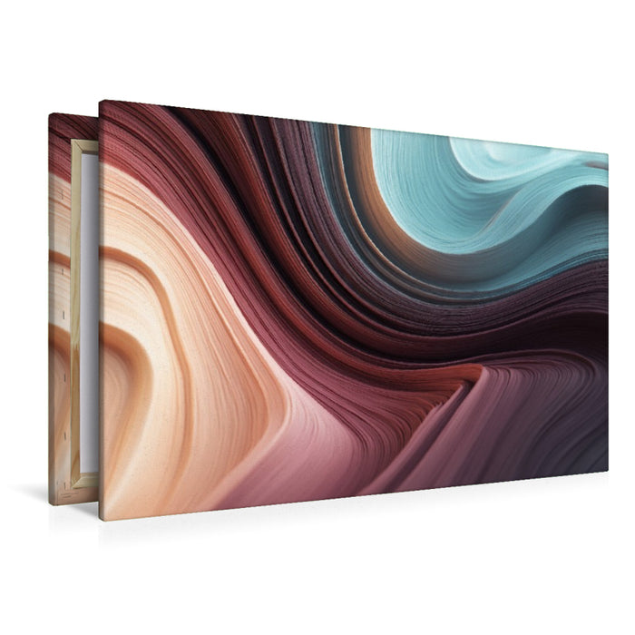 Premium Textil-Leinwand Fließende Linien, abstrakte Wellen in Pastelltönen
