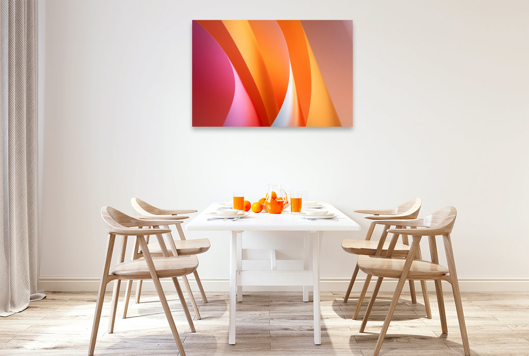 Premium Textil-Leinwand Sanfte Kurven, zeitgenössische Abstraktion