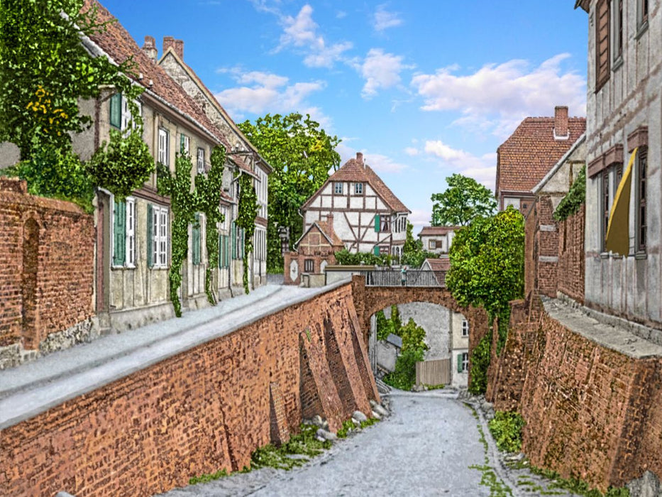 Tangermünde – Straße nach der Wasserpforte (Rossfurth) um 1915 - CALVENDO Foto-Puzzle'