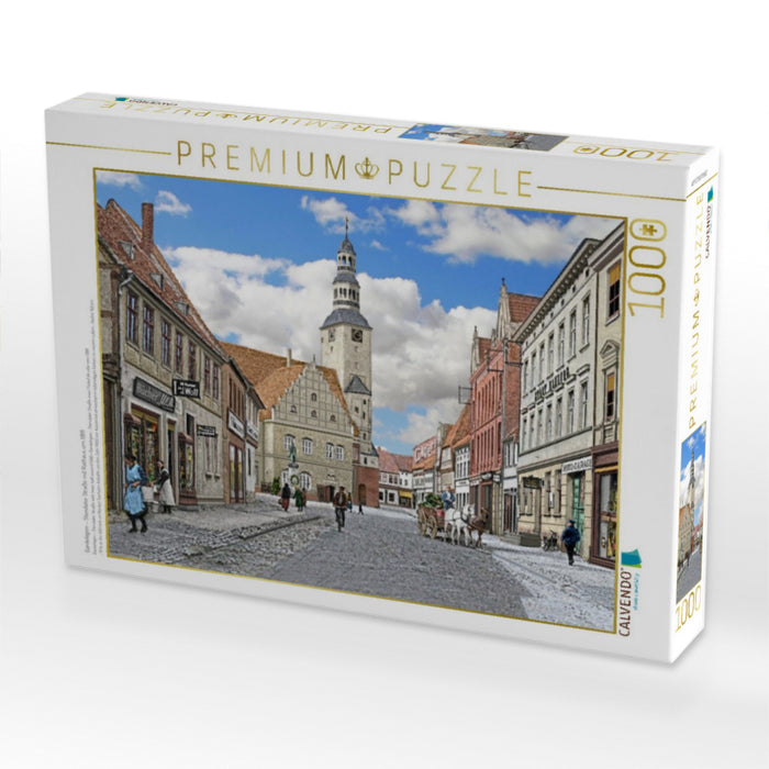 Gardelegen – Stendaler Straße mit Rathaus um 1918 - CALVENDO Foto-Puzzle'
