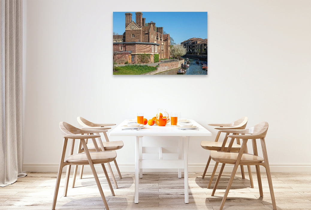 Premium Textil-Leinwand Punting, Magdalene College, Cambridge
