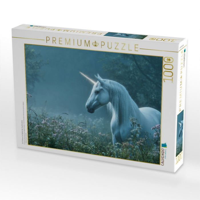 Ein Einhorn im Nebel der Zauberwiese - CALVENDO Foto-Puzzle'