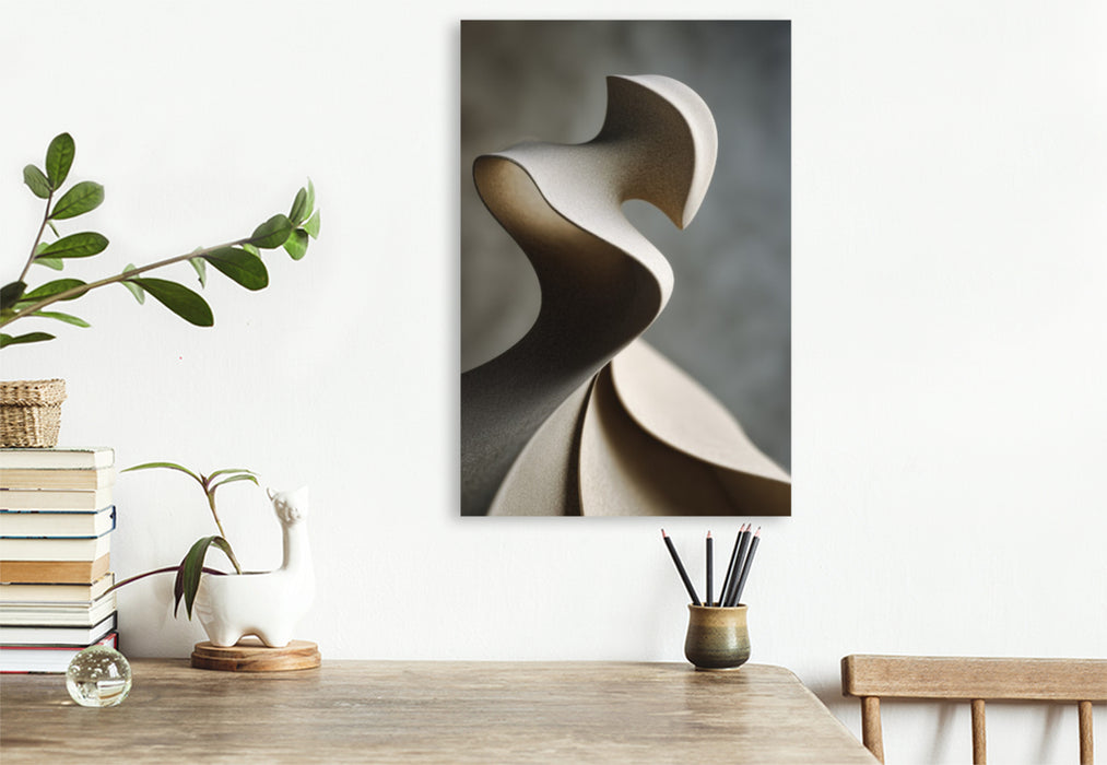 Premium Textil-Leinwand Skulpturale Rundungen, in sanfter Vollendung