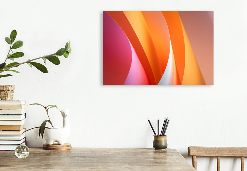Premium Textil-Leinwand Sanfte Kurven, zeitgenössische Abstraktion