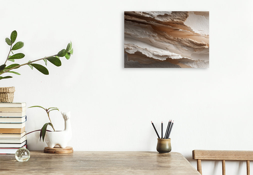 Premium Textil-Leinwand Struktur und Fläche, moderne Kunst in Sandfarben