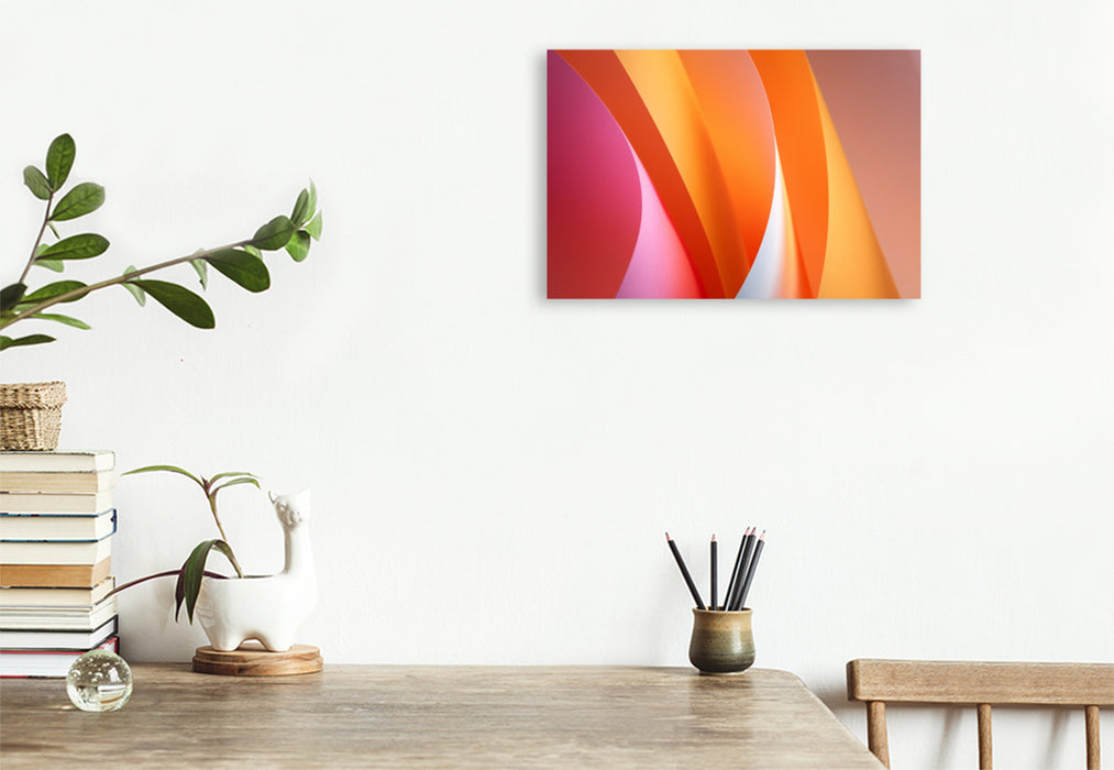 Premium Textil-Leinwand Sanfte Kurven, zeitgenössische Abstraktion