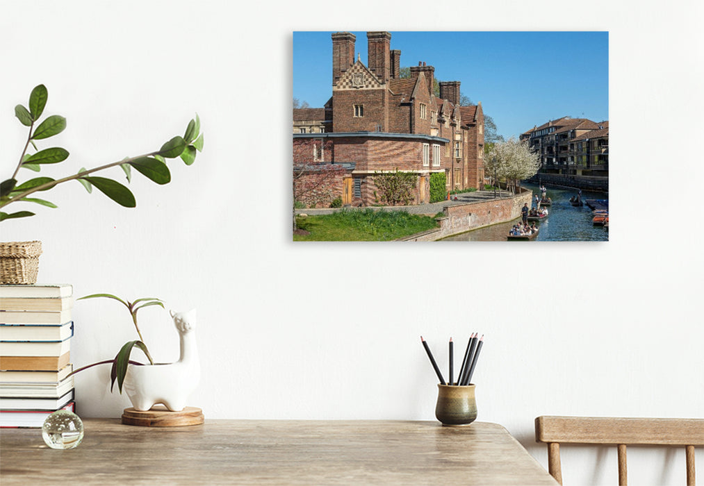 Premium Textil-Leinwand Punting, Magdalene College, Cambridge