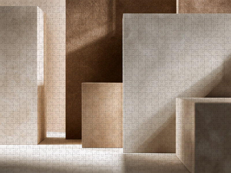 Beige Farbfelder, ruhige Harmonie in klaren Formen - CALVENDO Foto-Puzzle'