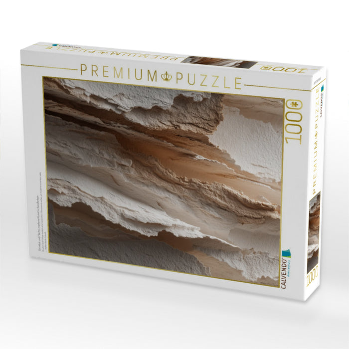 Struktur und Fläche, moderne Kunst in Sandfarben - CALVENDO Foto-Puzzle'