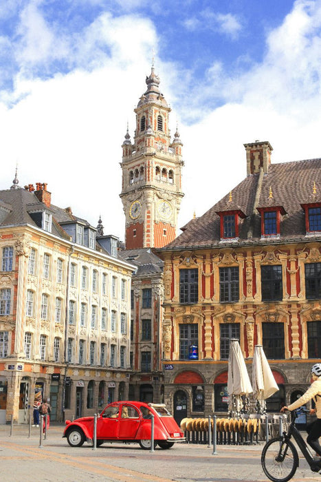 Premium Textil-Leinwand Lille, am Grand Place, auch Place du Général de Gaulle genannt