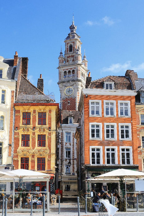 Premium Textil-Leinwand Lille, Grand Place, auch Place du Général de Gaulle