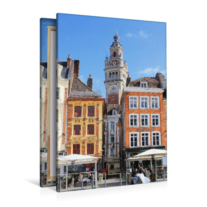 Premium Textil-Leinwand Lille, Grand Place, auch Place du Général de Gaulle