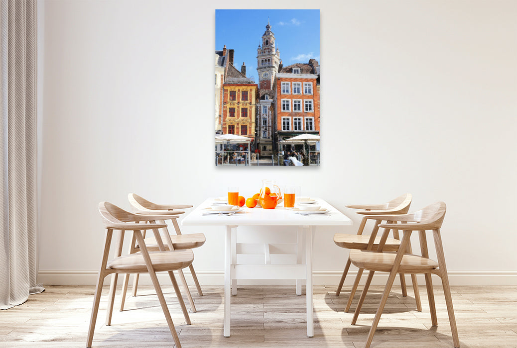 Premium Textil-Leinwand Lille, Grand Place, auch Place du Général de Gaulle