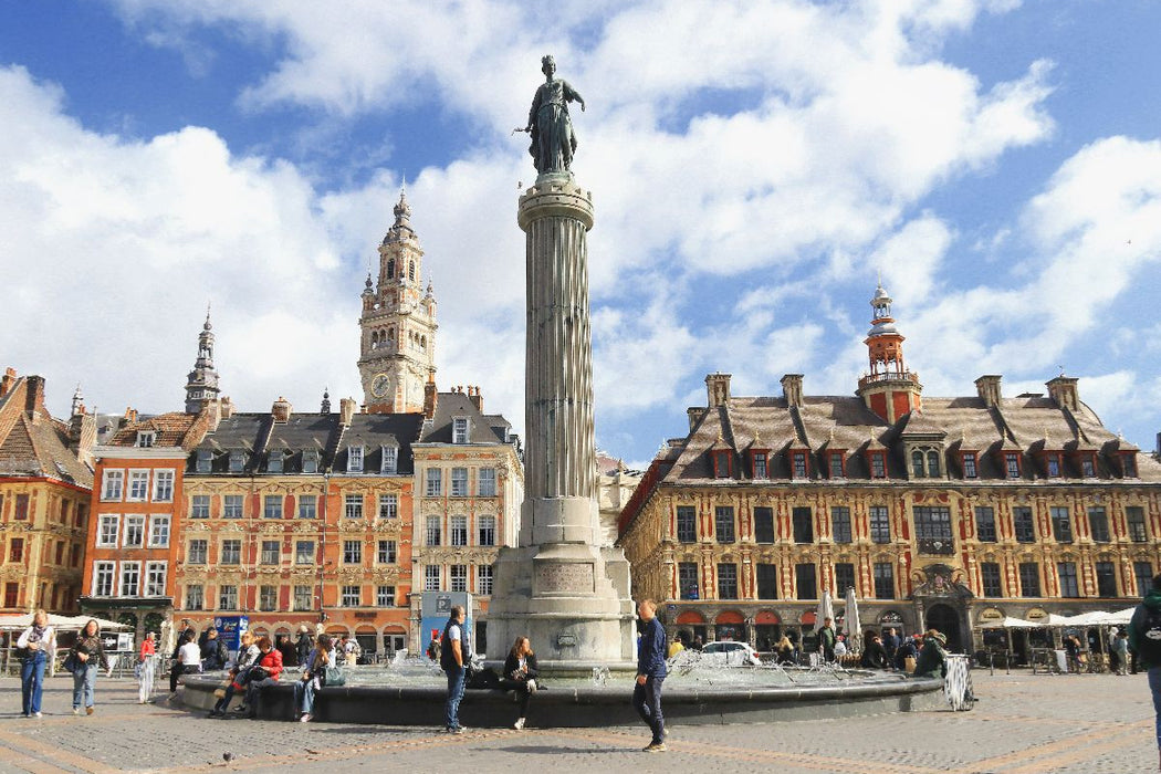 Premium Textil-Leinwand Lille, Grand Place, auch Place du Général de Gaulle genannt