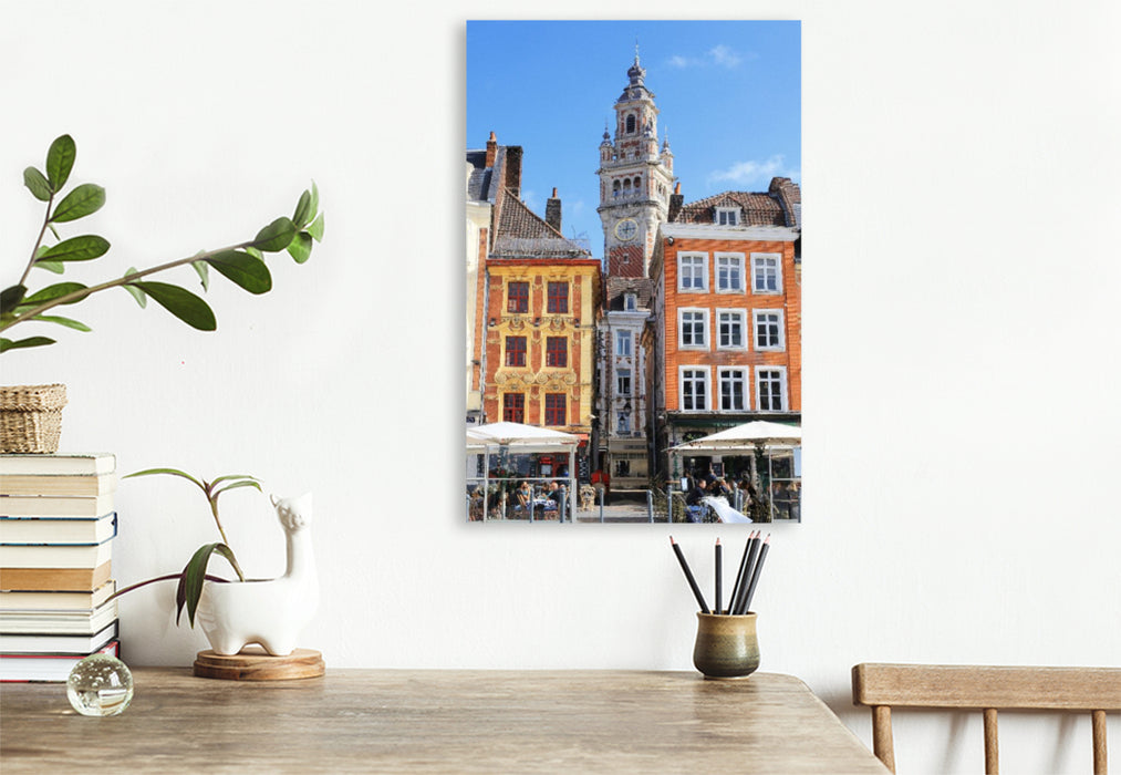 Premium Textil-Leinwand Lille, Grand Place, auch Place du Général de Gaulle