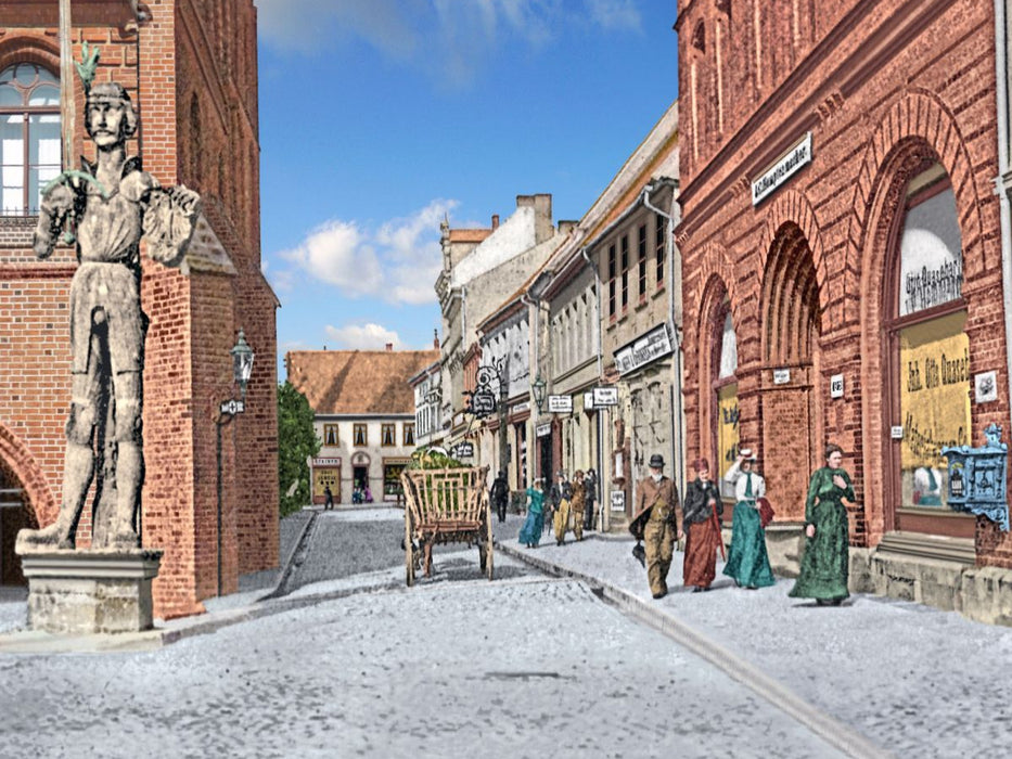 Stendal – Marienkirchstraße und Roland um 1910 - CALVENDO Foto-Puzzle'