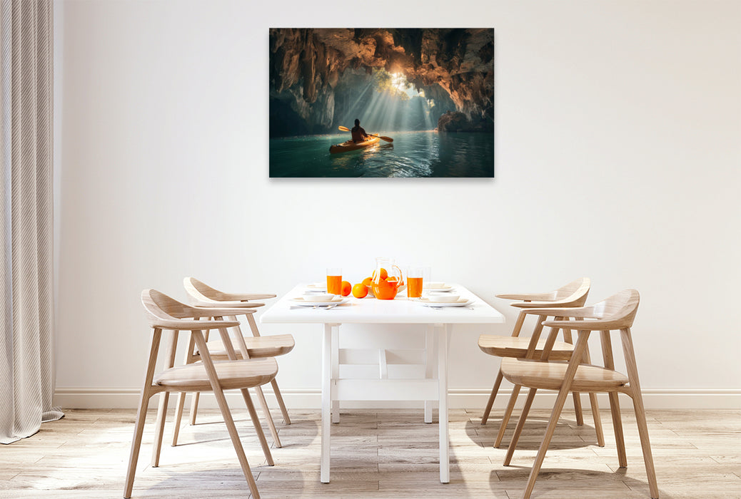 Premium Textil-Leinwand Die Natur ist mein Fitnessstudio