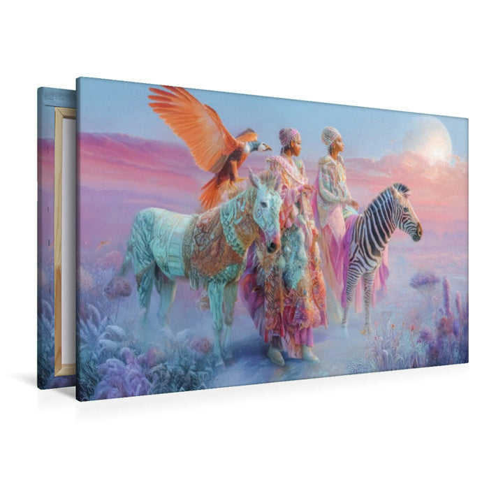 Premium Textil-Leinwand Glückselige Welten