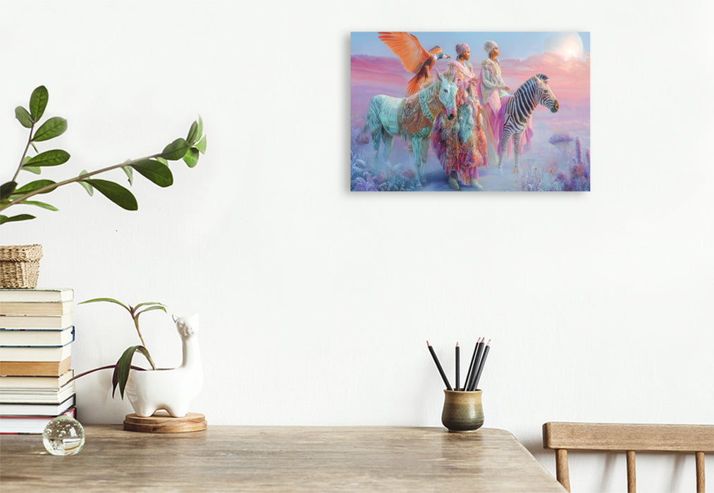 Premium Textil-Leinwand Glückselige Welten