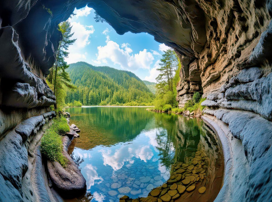 Wälder in voller Rundung, Natur trifft Technik. - CALVENDO Foto-Puzzle'