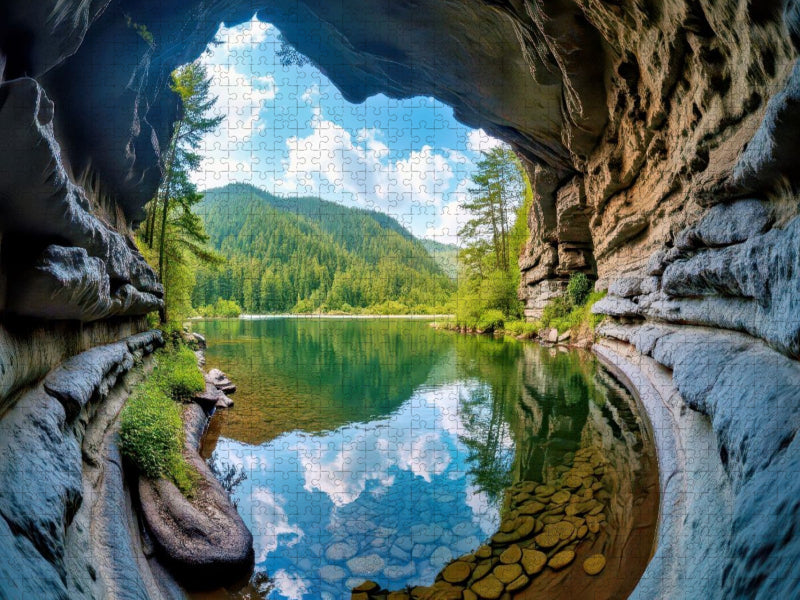 Wälder in voller Rundung, Natur trifft Technik. - CALVENDO Foto-Puzzle'