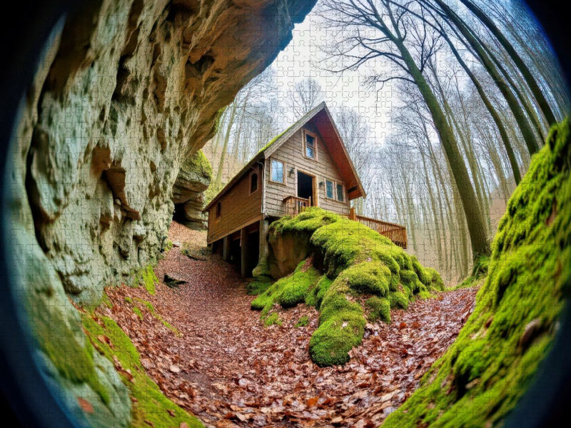 Die Welt aus der Kugel, Fisheye zeigt Heimat neu. - CALVENDO Foto-Puzzle'