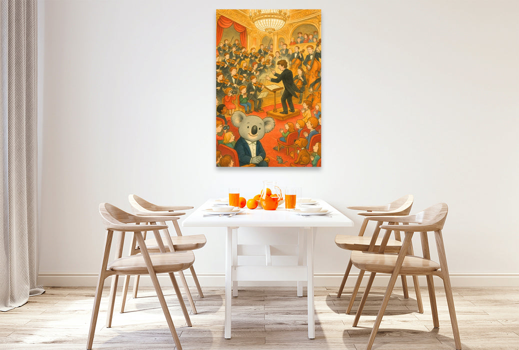 Premium Textil-Leinwand Klangzauber im Konzertsaal mit Koala