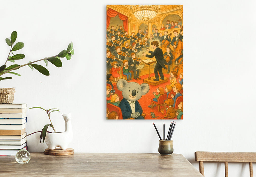 Premium Textil-Leinwand Klangzauber im Konzertsaal mit Koala