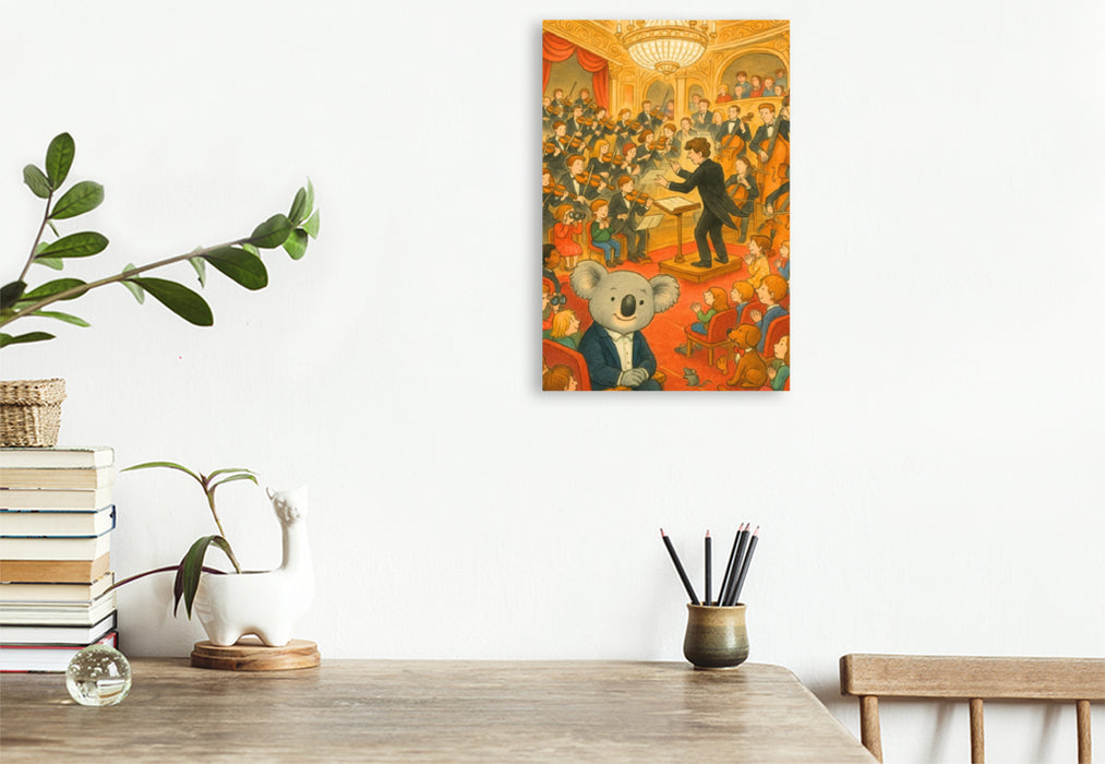 Premium Textil-Leinwand Klangzauber im Konzertsaal mit Koala