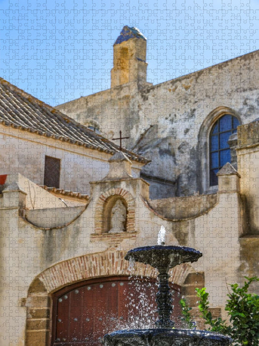 Rota, Kirche mit Springbrunnen - CALVENDO Foto-Puzzle'